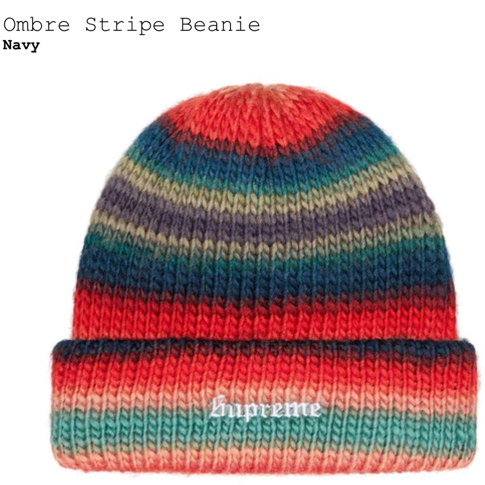 NEW Supreme Ombré Stripe Beenie - Picture 1 of 4